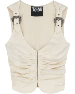 Versace Jeans Couture Versace Jeans Couture Buckle-Detail Cotton Tank Top - Natural