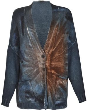 Avant Toi Knit Dyed Cardigan - Blue