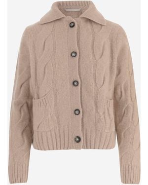 Allude Cardigan Cashmere And Silk - Natural