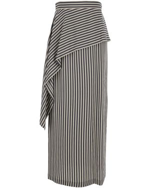 Tela Asymmetrical Skirt With Striped Viscose For Polyamide - Gray