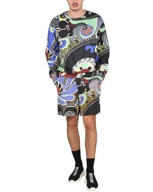 Moschino Psychedelic Print Sweatshirt Polyester Cotton Sweatshirts - Blue