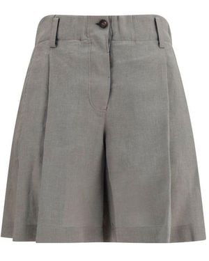 Brunello Cucinelli Linen Bermuda Shorts - Gray