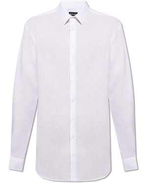 Giorgio Armani Long-sleeved Buttoned Shirt - White