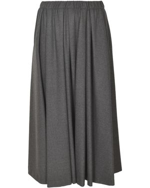 Kiltie Elastic Waist Plain Skirt - Gray