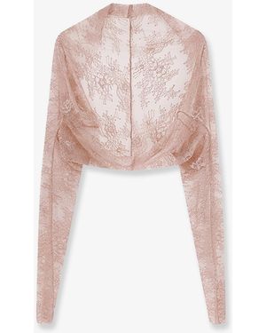 Alberta Ferretti Lace Shrug - White