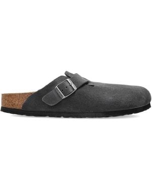 Birkenstock Boston, Suede Leather Lining: Cork Sole: Rubber Shoe - White