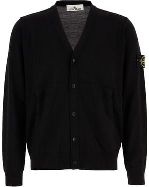 Stone Island Wool Cardigan - Black