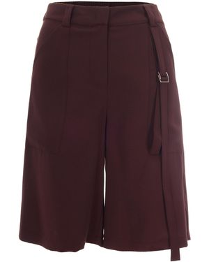 Patrizia Pepe Bermuda Tencel Shorts - Purple