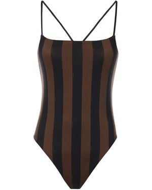 Fendi Reversible Lycra Swimsuit - Brown