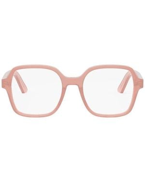 Dior Eyeglasses Square Full Rim, Shiny Frame And Clear Demo Lens Midnightos1I3900 - Brown