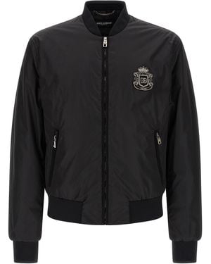 Dolce & Gabbana Logo Bomber Jacket - Black
