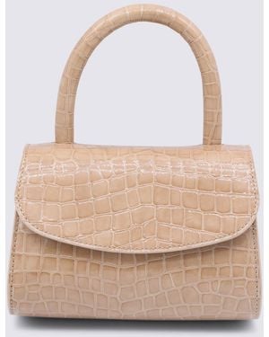 BY FAR Light Tan Mini 2.0 Croco Embossed Leather Top Handle Bag - Natural