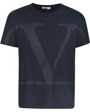 Valentino Regular Fit V Logo T-Shirt - Blue