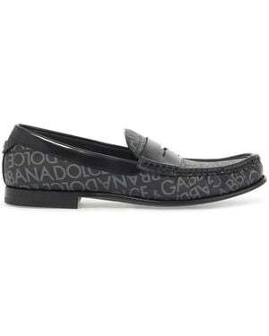 Dolce & Gabbana Jacquard Canvas Loafers - Multicolour