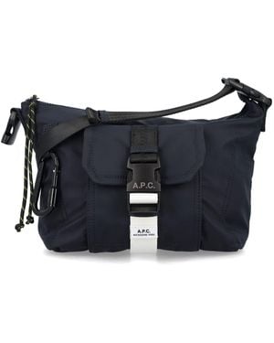 A.P.C. Treck Shoulder Bag With Front Flap Pocket - Blue