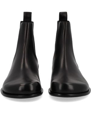 Fendi Boots Chelsea Squared Ff Lamb Leather - Black