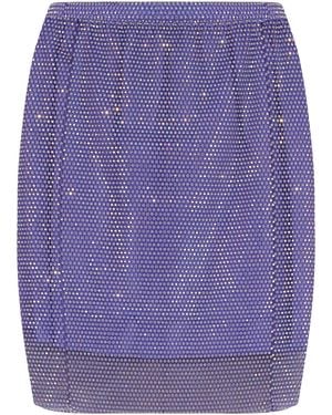 Santa Brands Netted Rhinestone Mini Skirt Polyester - Purple
