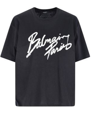 Balmain T-Shirts And Polos Cotton - Black