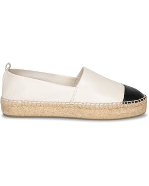 Tory Burch Cream & Cap Toe Espadrilles - Natural