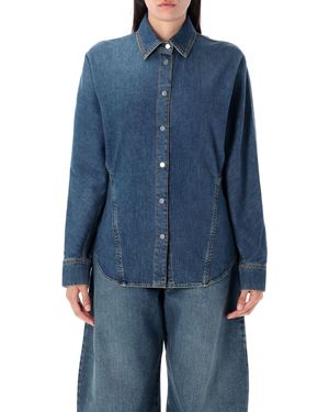 Alaïa Rounded Denim Shirt - Blue