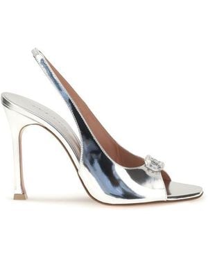 AMINA MUADDI Calf Leather Bos Taurus Sandals - White