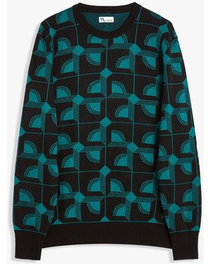 Doppiaa Aavellino Jacuqard Wool Crewneck Knitwear - Green