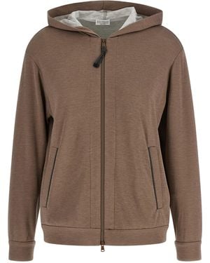 Brunello Cucinelli Cotton Hoodie Clothing - Brown