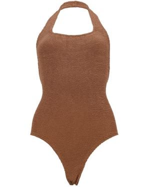 Hunza G One-Piece Swimsuit Sandy Polyamide Elastane Swim Shorts - Brown