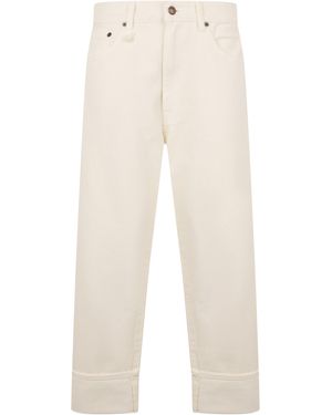 R13 R13 Cropped Cotton Jeans - Natural