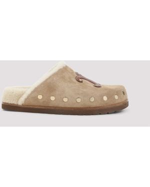 Celine Triomphe Wedge 15Mm Mules - Natural