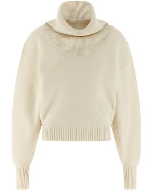 Jacquemus La Maille Pallone Sweater Virgin Wool Cashmere Sweater, Cardigans - Natural