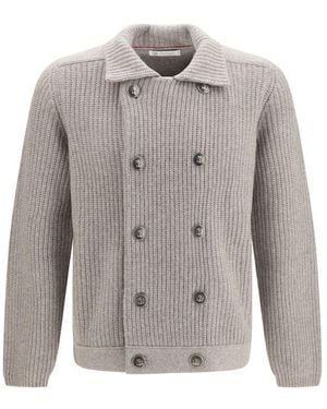 Brunello Cucinelli Grey Cashmere Cardigan