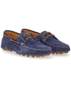 Tod's Leather Loafer Calfskin Loafers - Blue