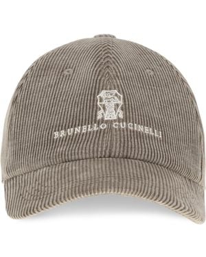Brunello Cucinelli Ribbed Baseball Cap Hats E Hairbands - Grey
