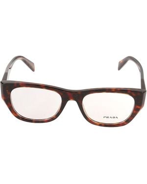 Prada Flame Effect Logo Sided Glasses - Brown