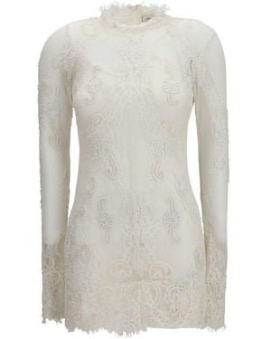 Blumarine White Polyamide Casual Dress - Gray