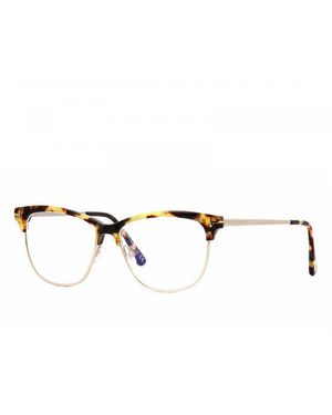 Tom Ford Eyeglasses Square Full Rim, Frame And Clear Demo Lenses Lens Tf5546-B056 - Metallic