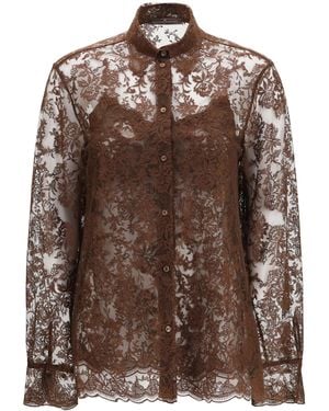 Ermanno Scervino Lace Shirt Polyester; Polyamide - Brown