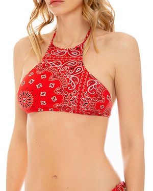 Mc2 Saint Barth Bandanna Print Halter Top - Red