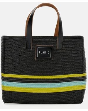 Plan C Shopper Small Synthetic Straw - Multicolour