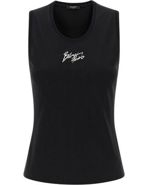 Balmain Sleeveless Tops - Black