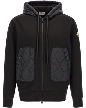 Moncler Hybrid Cotton-Blend Hoodie - Black