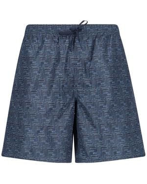 Fendi Ff' Swim Shorts - Blue