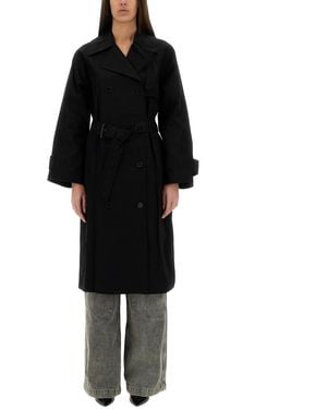MICHAEL Michael Kors Cotton Trench Coat With Belt - Black