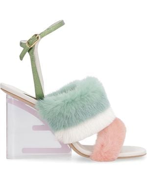 Fendi Ankle-Strap Wedge Heels - Blue