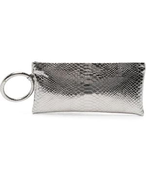 Tom Ford Clutch Aura Calfskin Leather Bags - Gray