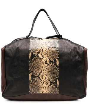 Dries Van Noten Bum Bag Snake-Effect Leather Lambskin - Black