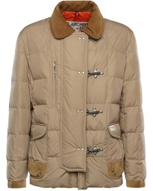 Fay 4-Hook Down Jacket - Brown