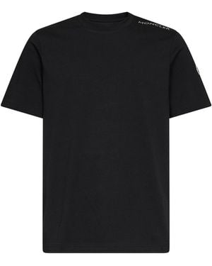 Moncler Cotton Jersey Crewneck T-Shirt With Logo - Black