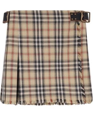 Burberry Skye Cotton Kilt - White